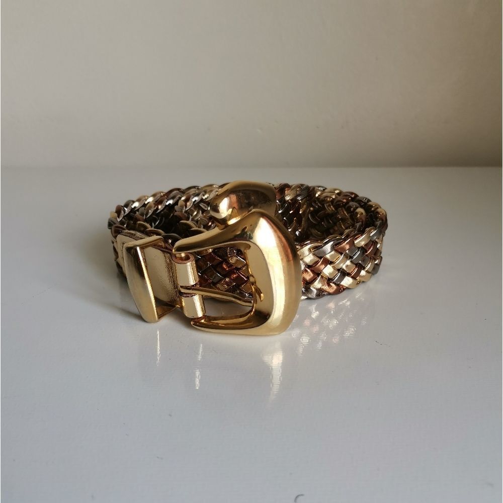 Vintage Day-Lor Gold Brown Braided Belt.